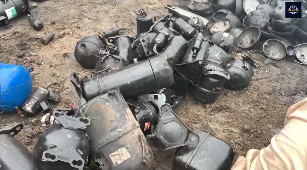 Scrap alternators and starter motors collected for recycling