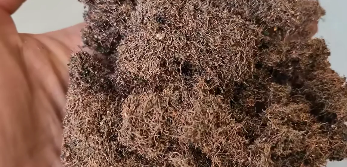 Pile of shredded bare copper wire scrap